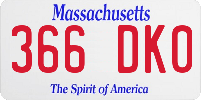 MA license plate 366DK0