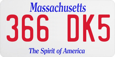 MA license plate 366DK5