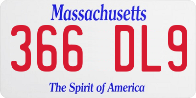MA license plate 366DL9