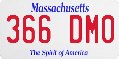 MA license plate 366DM0