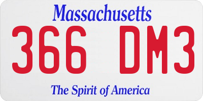 MA license plate 366DM3