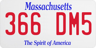 MA license plate 366DM5