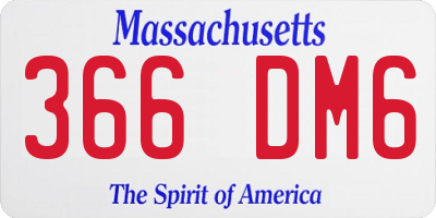MA license plate 366DM6