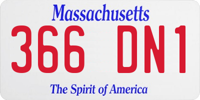 MA license plate 366DN1