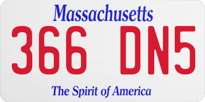 MA license plate 366DN5
