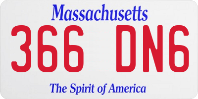 MA license plate 366DN6