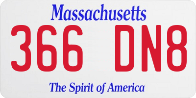 MA license plate 366DN8