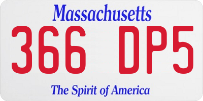MA license plate 366DP5