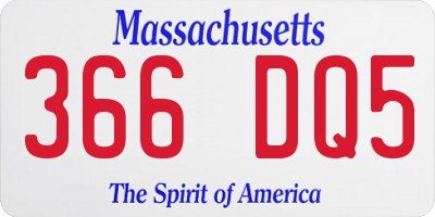 MA license plate 366DQ5