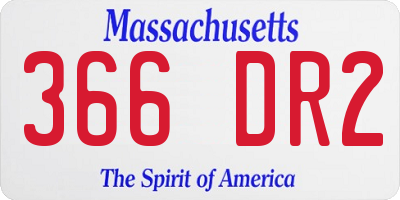 MA license plate 366DR2