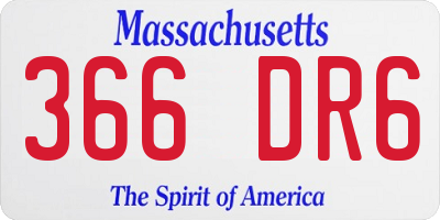 MA license plate 366DR6