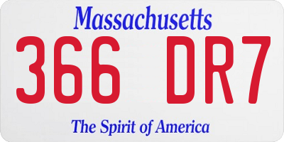 MA license plate 366DR7
