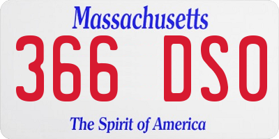 MA license plate 366DS0