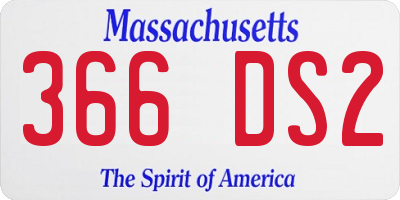 MA license plate 366DS2