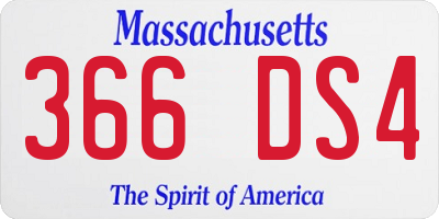 MA license plate 366DS4