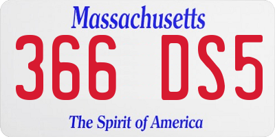MA license plate 366DS5