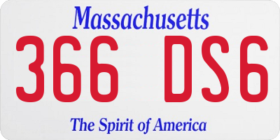 MA license plate 366DS6
