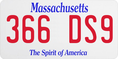 MA license plate 366DS9