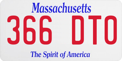MA license plate 366DT0