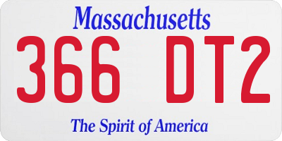 MA license plate 366DT2