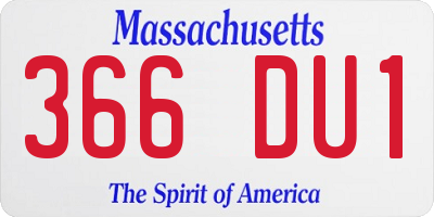 MA license plate 366DU1