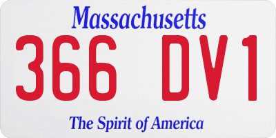 MA license plate 366DV1