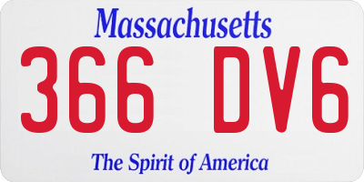 MA license plate 366DV6