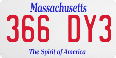 MA license plate 366DY3