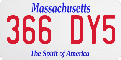 MA license plate 366DY5
