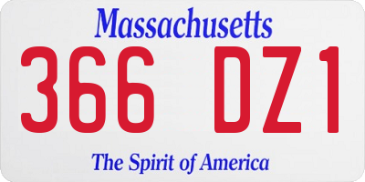 MA license plate 366DZ1