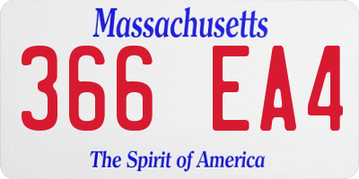 MA license plate 366EA4
