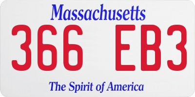 MA license plate 366EB3