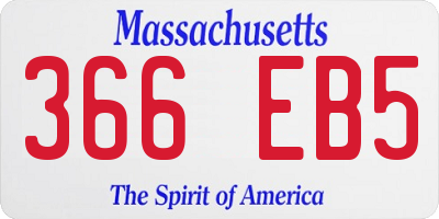 MA license plate 366EB5