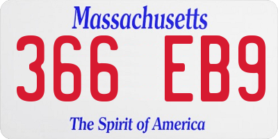 MA license plate 366EB9