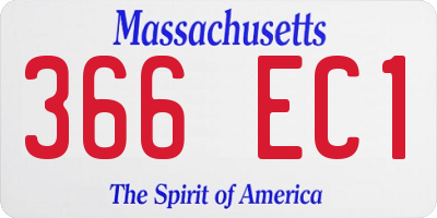 MA license plate 366EC1