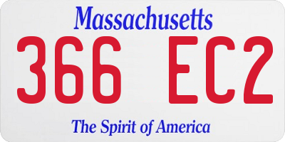 MA license plate 366EC2