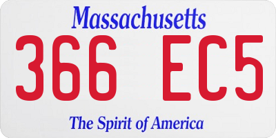 MA license plate 366EC5