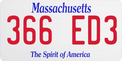 MA license plate 366ED3