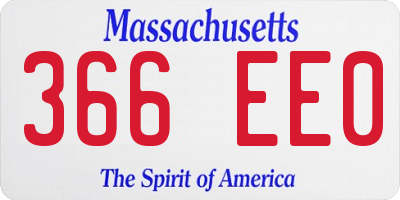 MA license plate 366EE0