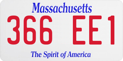 MA license plate 366EE1