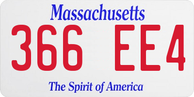 MA license plate 366EE4