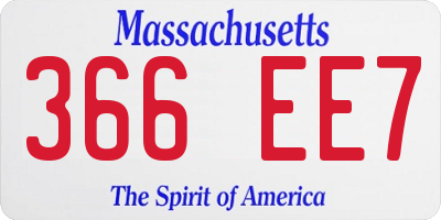 MA license plate 366EE7