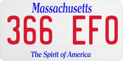 MA license plate 366EF0