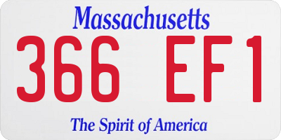 MA license plate 366EF1