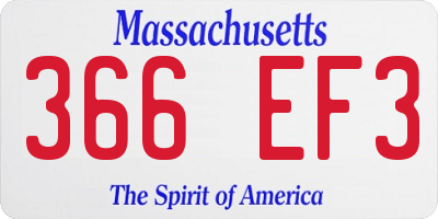 MA license plate 366EF3