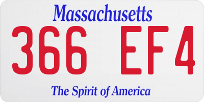 MA license plate 366EF4