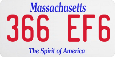 MA license plate 366EF6