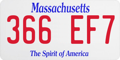 MA license plate 366EF7