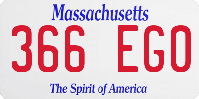 MA license plate 366EG0