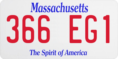 MA license plate 366EG1